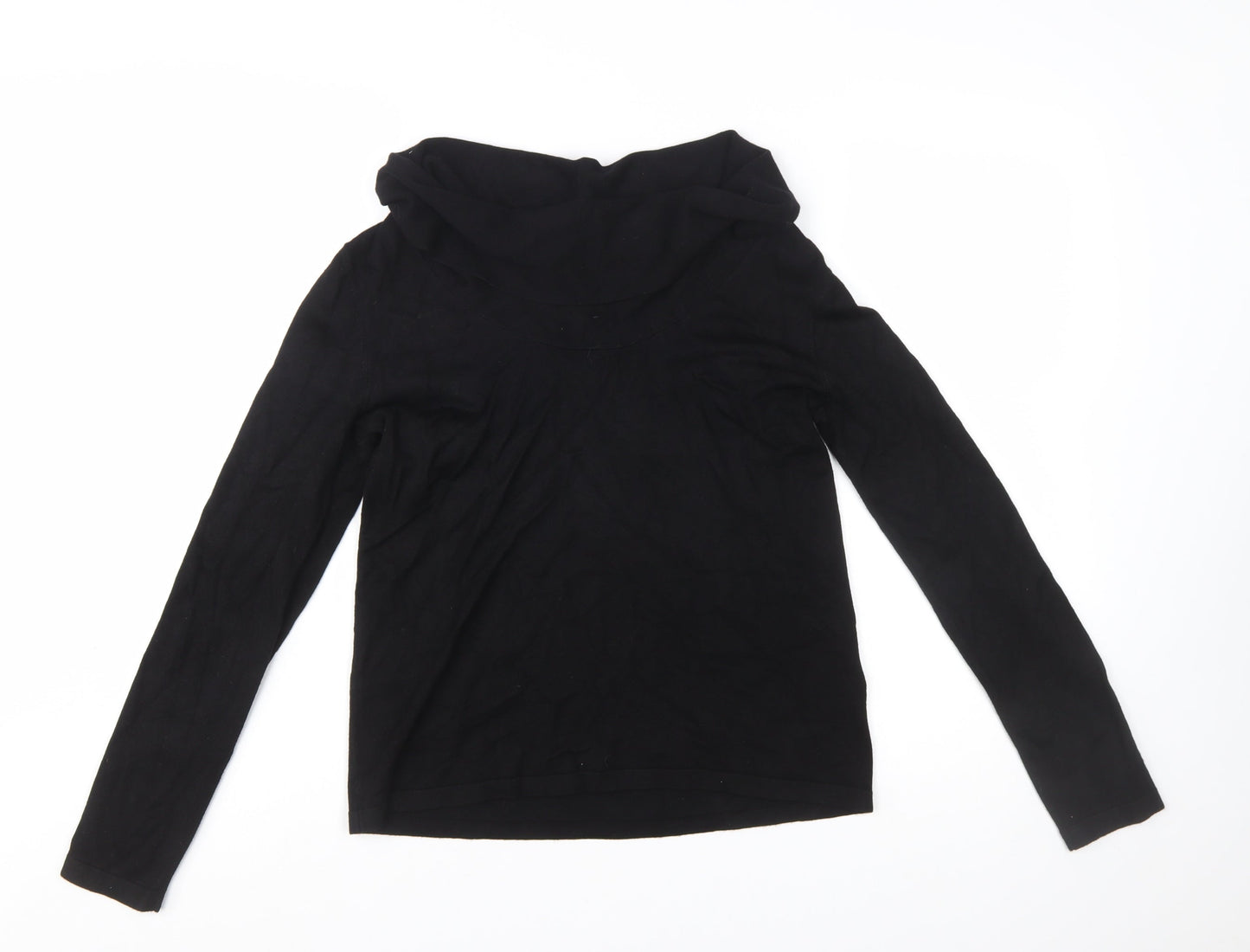 Phase Eight Women's Black Cowl Neck Long Sleeve Knit Jumper Size M