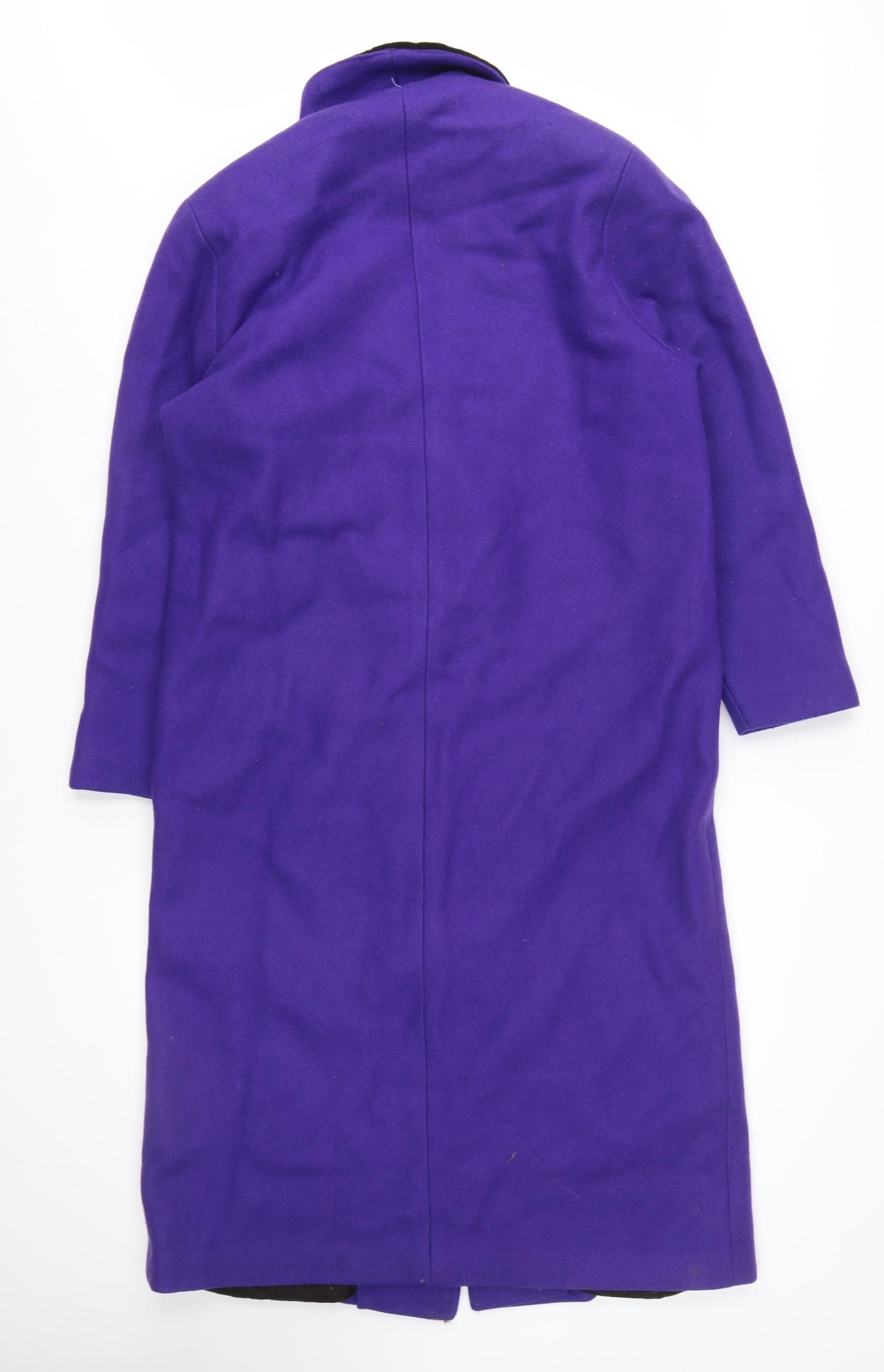 Emblem Women’s Purple Wool Blend Long Double Breasted Overcoat Size 10