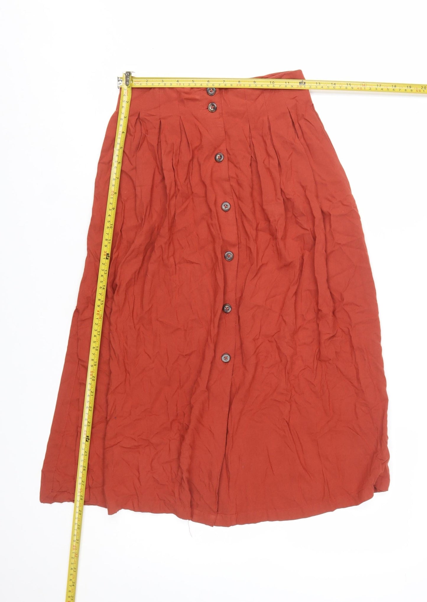 ASOS Women Brown A-Line Midi Skirt Size 4 Button Front Viscose