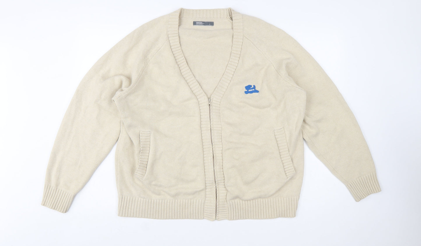 PSO Brand Men's Beige Full Zip Cardigan Jumper Size L