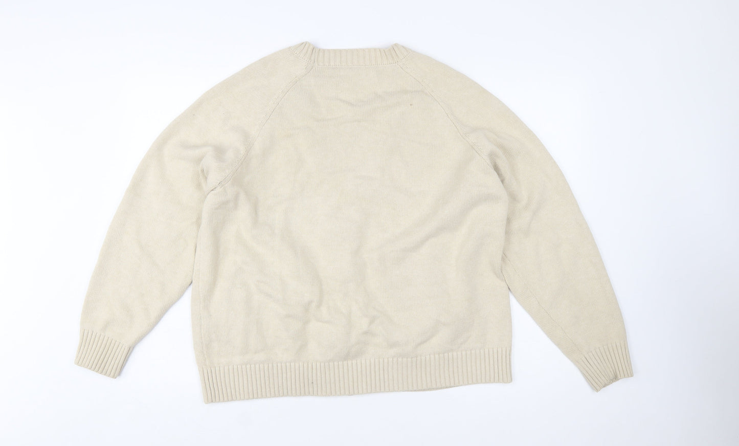 PSO Brand Men's Beige Full Zip Cardigan Jumper Size L
