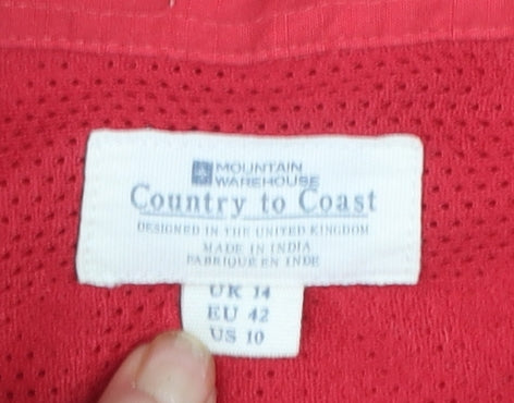 Mountain Warehouse Womens Red Short Sleeve Button-Up Shirt UK 14