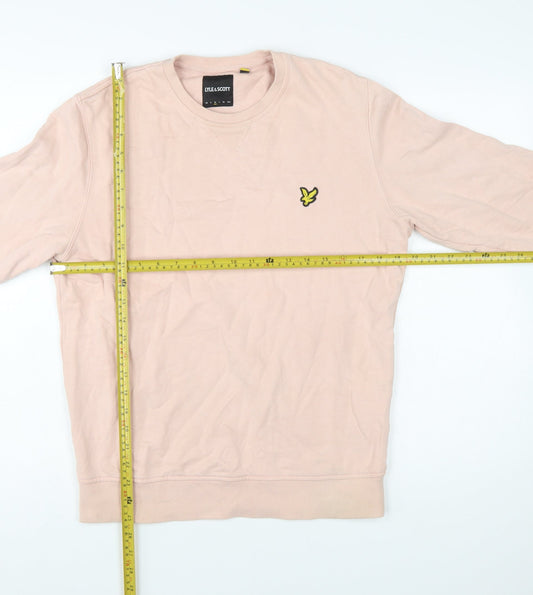 Lyle & Scott Men’s Pink Cotton Crew Neck Pullover Sweatshirt Size L