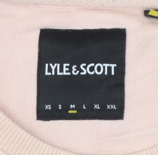 Lyle & Scott Men’s Pink Cotton Crew Neck Pullover Sweatshirt Size L