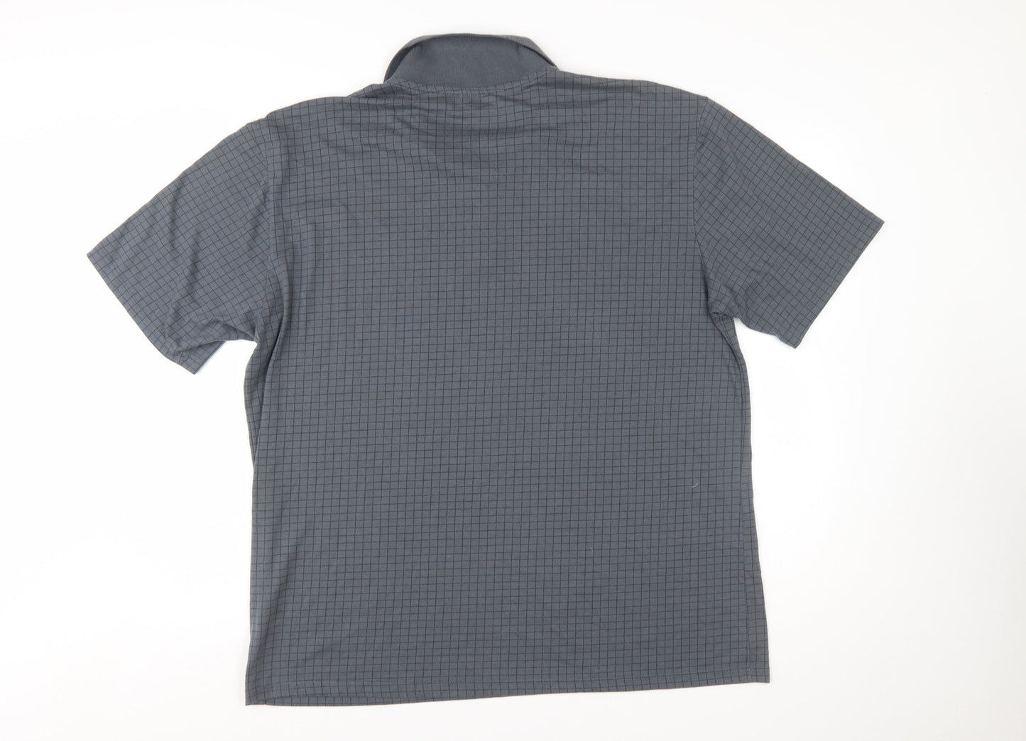 Slazenger Men’s Grey Check 2XL Polo Shirt Quick Dry Sports Top