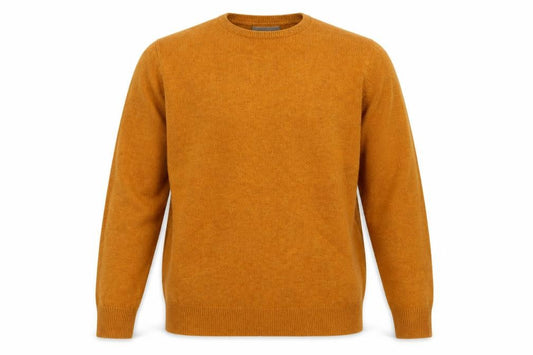 Marks and Spencer Men's Brown Wool Crew Neck Jumper M