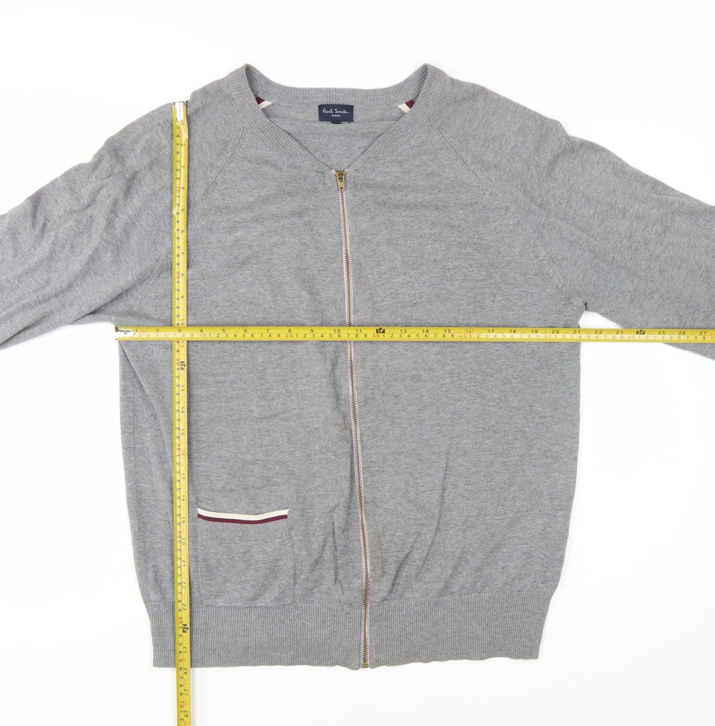 Paul Smith Men’s Grey Full Zip Cotton Jumper XL