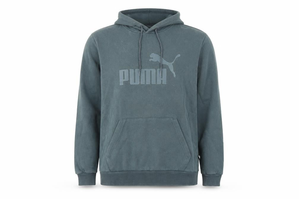 Puma Men's Green Pullover Hoodie L Logo Fleece Sweatshirt