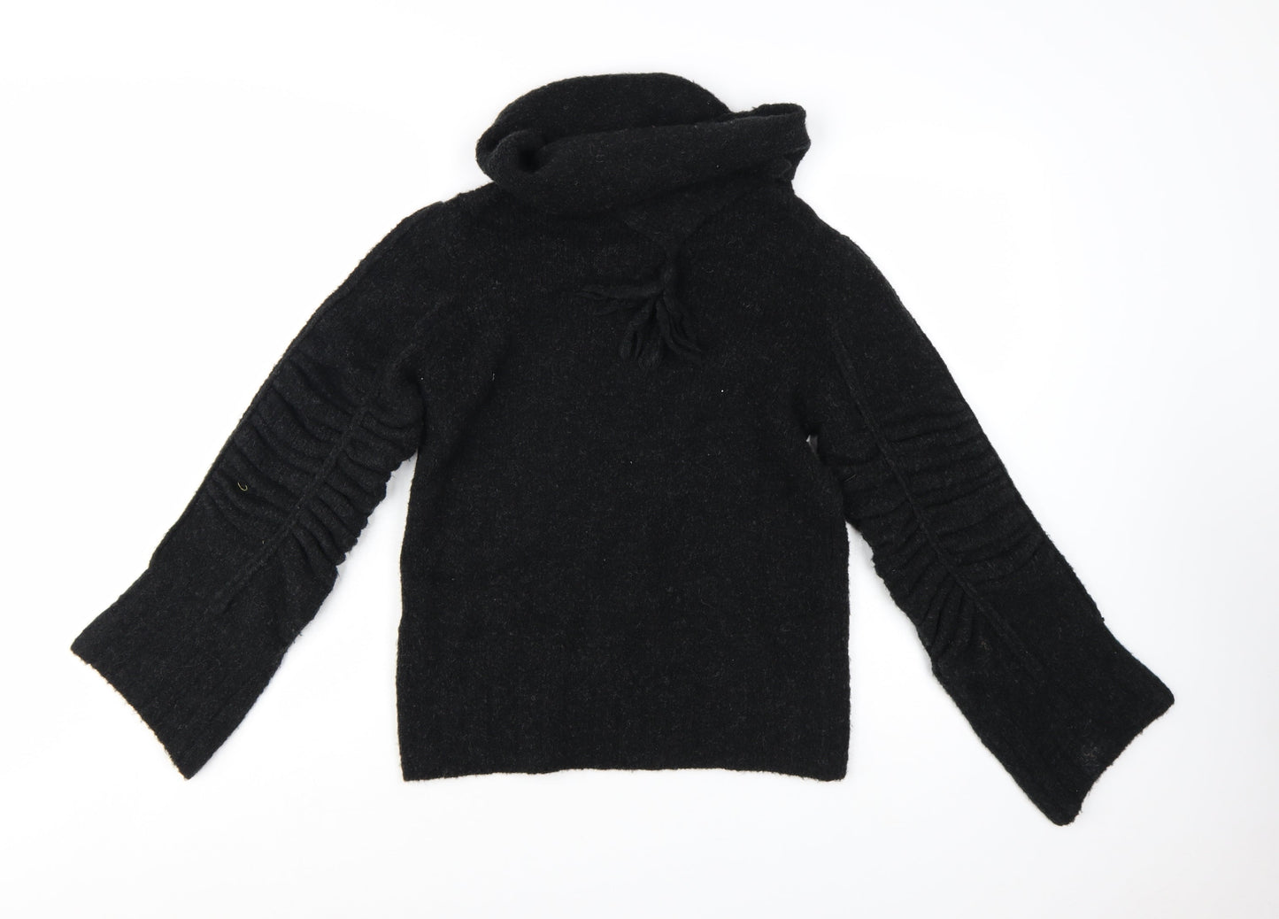 Armani Jeans Womens Black Wool Cashmere Cowl Neck Jumper Size 12