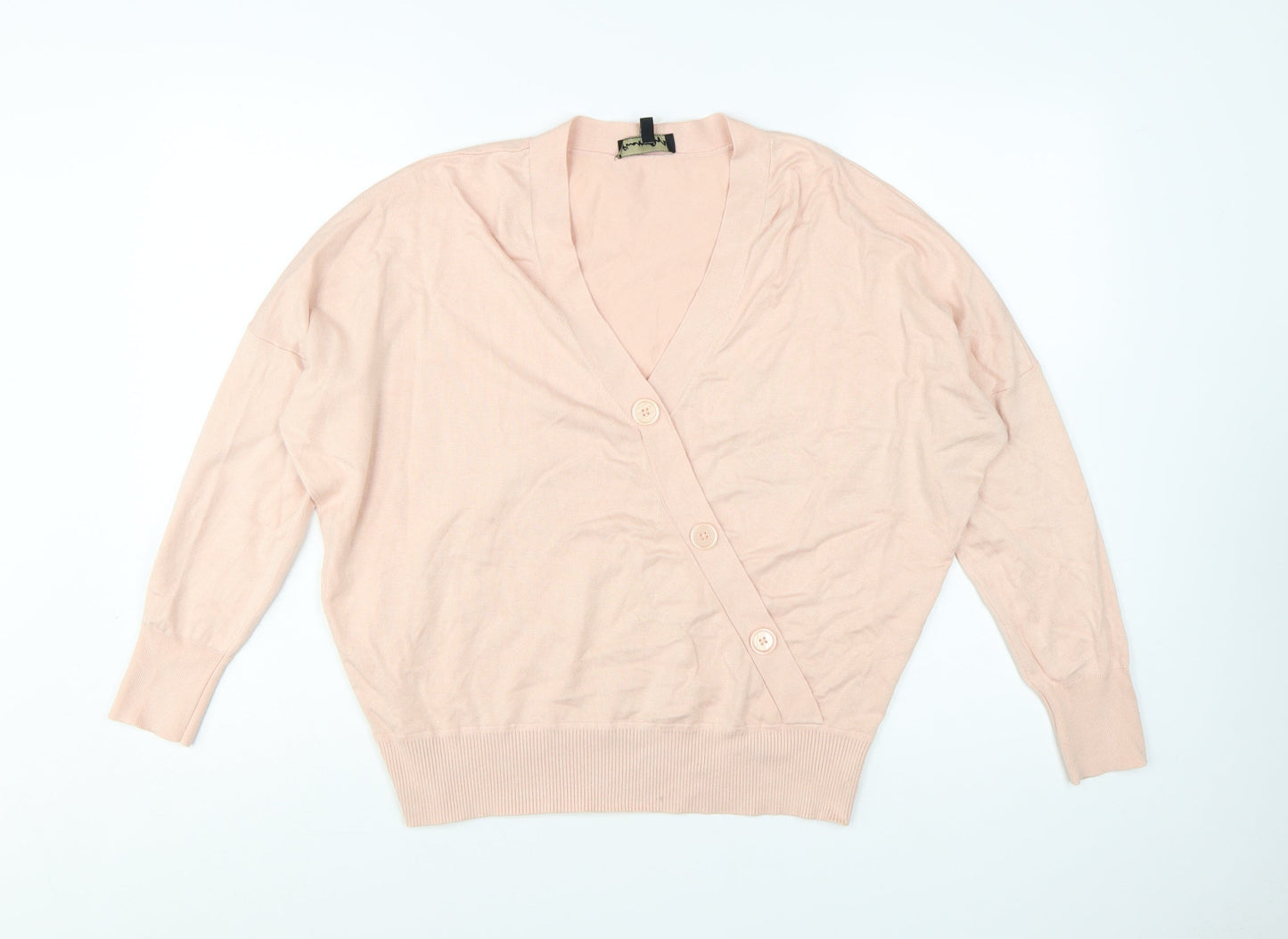 Phase Eight Women Pink V-Neck Button Cardigan M Lightweight Knit