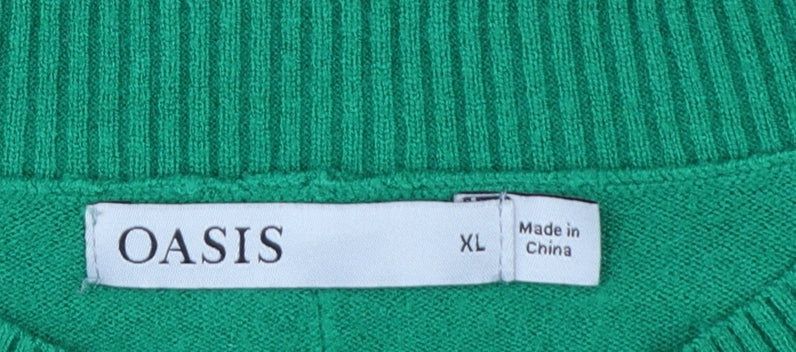 Oasis Womens Green Crew Neck Knit Jumper XL