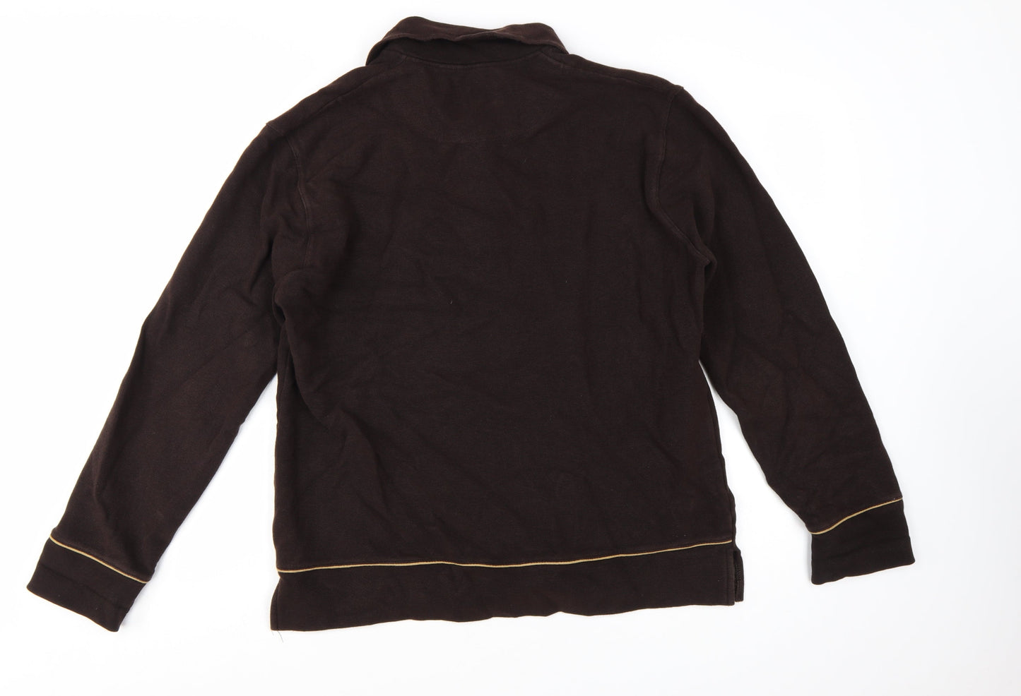 Ted Baker Men's Brown L 1/4 Zip Collared Sweatshirt