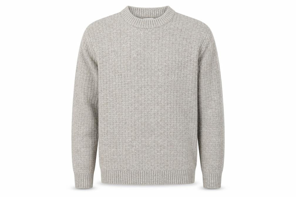 Next Men’s Beige Wool Blend Crew Neck Knit Jumper Size L