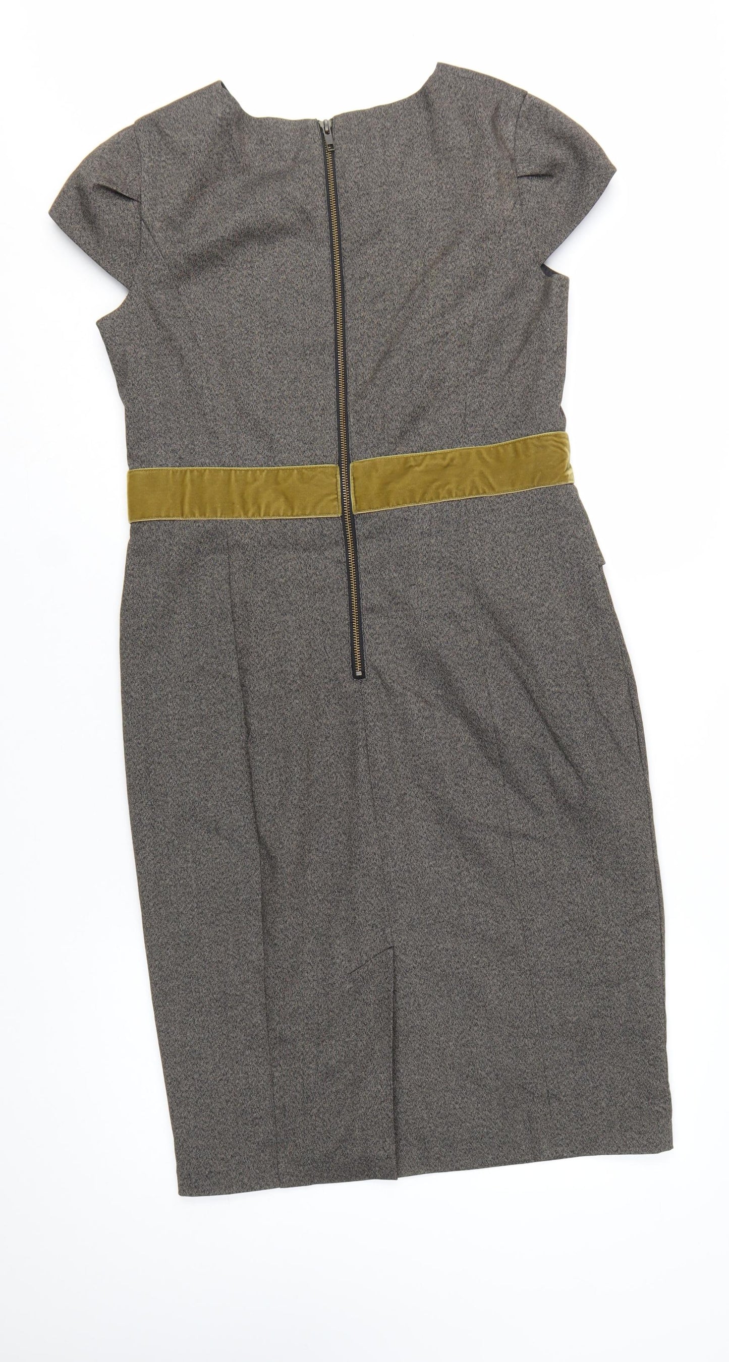Next Women’s Grey Sheath Work Dress Size 14 with Velvet Belt