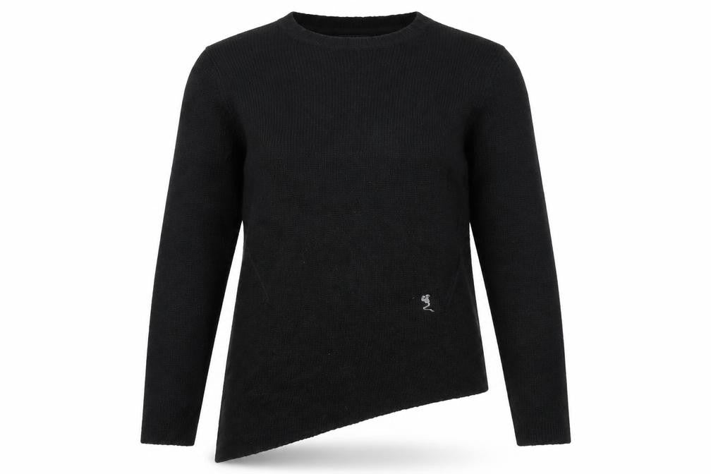 Religion Women Black M Pullover Jumper Long Sleeve Knit Asymmetric Hem