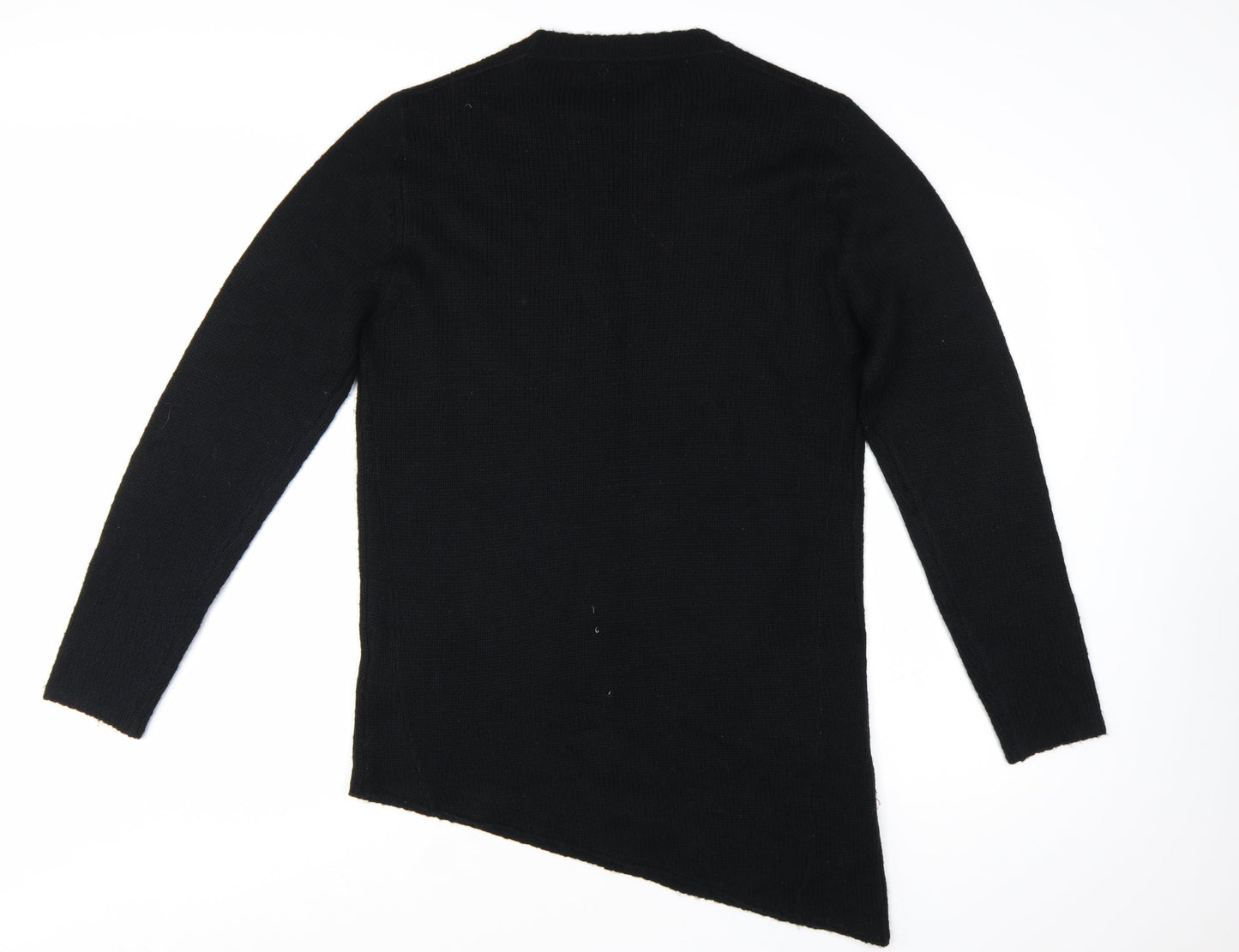 Religion Women Black M Pullover Jumper Long Sleeve Knit Asymmetric Hem