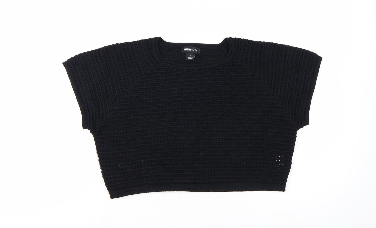 PrettyLittleThing Women’s Black Chunky Knit Pullover Jumper L