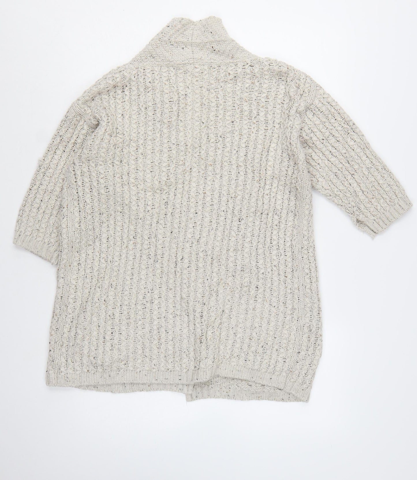 FatFace Women's Beige Chunky Knit Open Cardigan Size 8