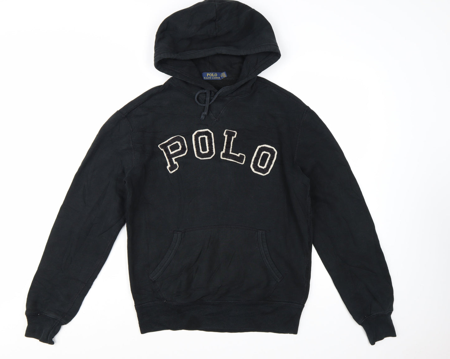 Polo Ralph Lauren Men's Black Pullover Hoodie S Logo Fleece