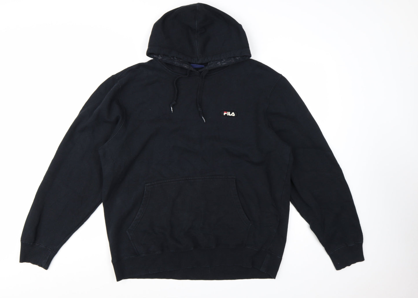 Fila Womens Black XXL Pullover Hoodie Cotton Blend Logo