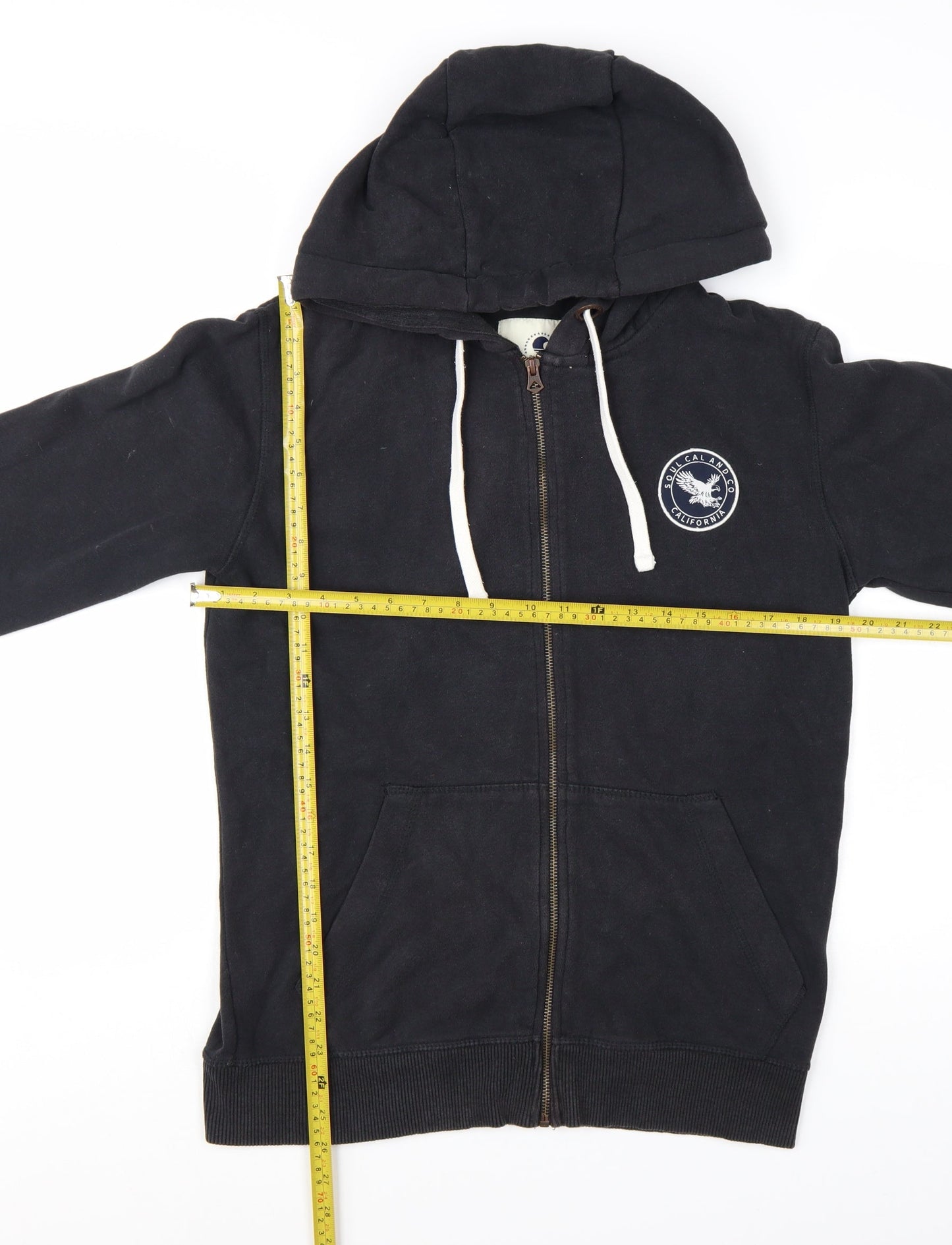 SoulCal & Co Men's Black Full Zip Hoodie M Casual Logo Sweatshirt