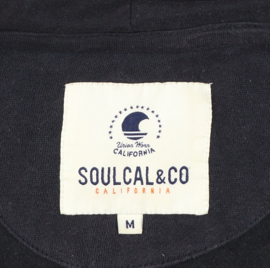 SoulCal & Co Men's Black Full Zip Hoodie M Casual Logo Sweatshirt