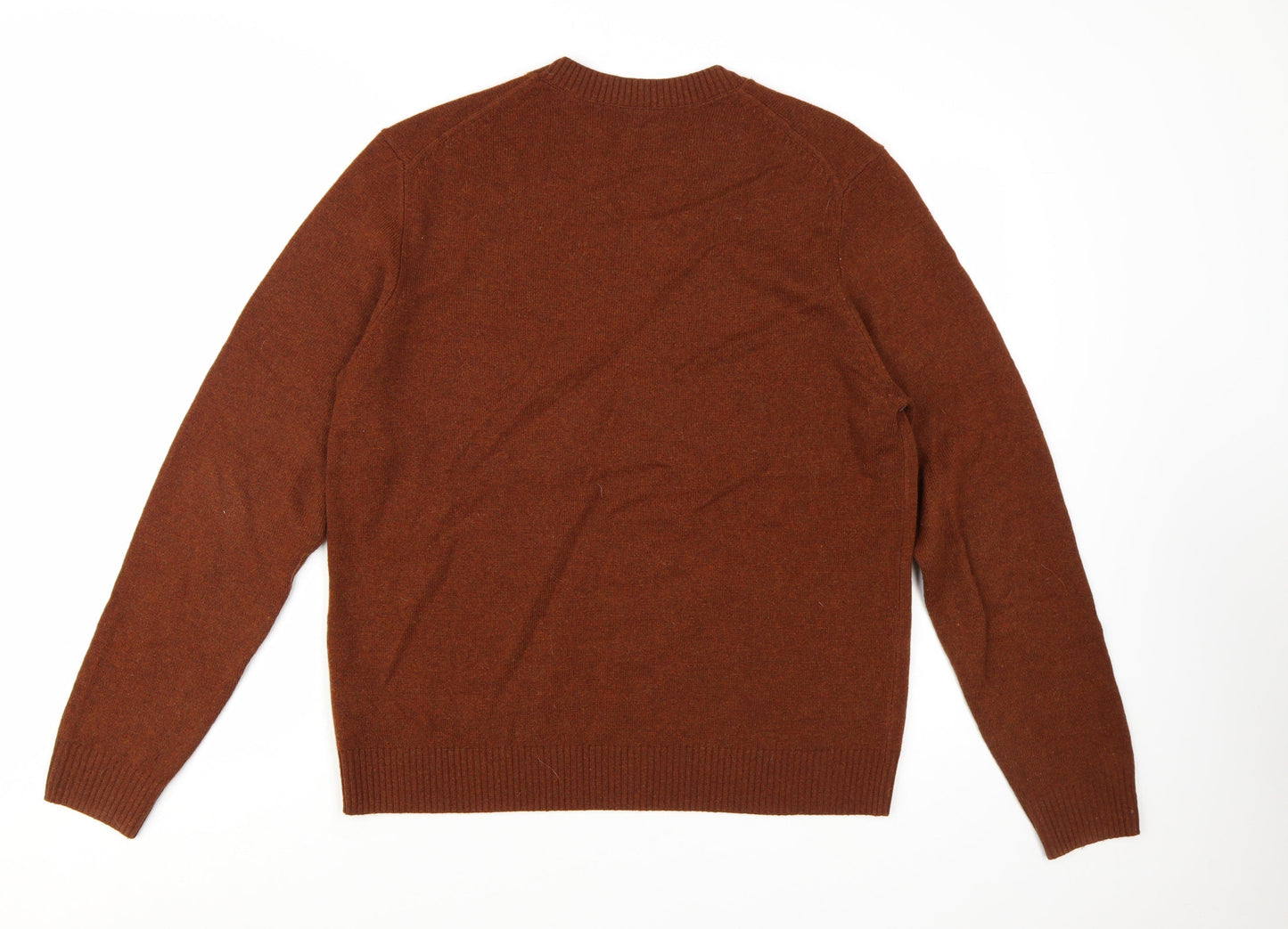 Marks and Spencer Men's Brown Lambswool Crew Neck Jumper M