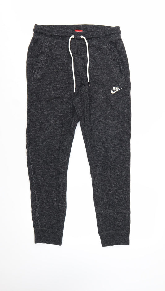 Nike Men's Black Cotton Jogger Trousers L Regular Fit