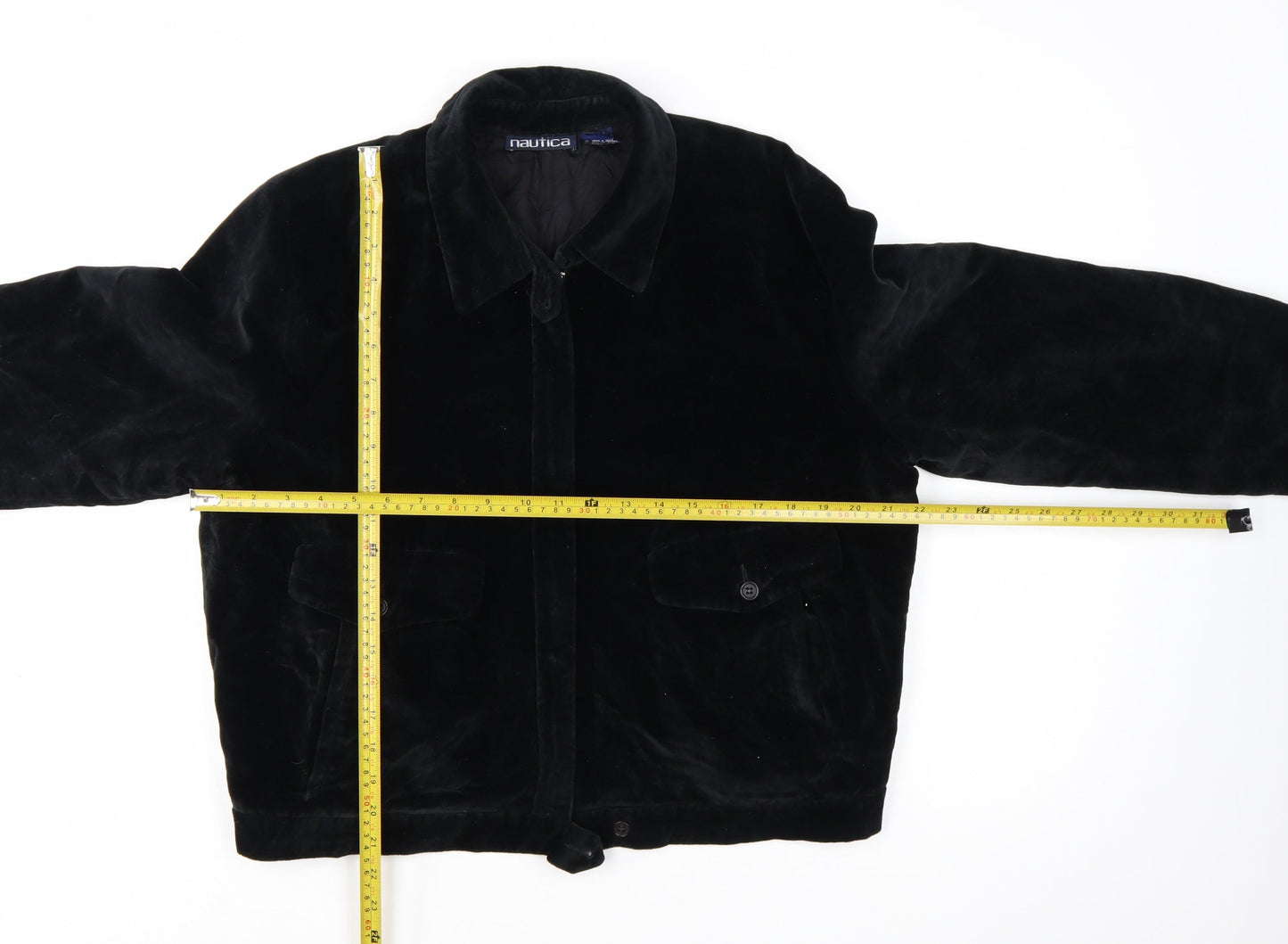 Nautica Women’s Black Velvet Cotton Bomber Jacket Size 12