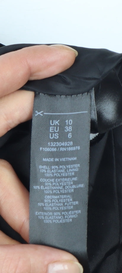 Miss Selfridge Petites Black Velvet Jacket Dress UK 10