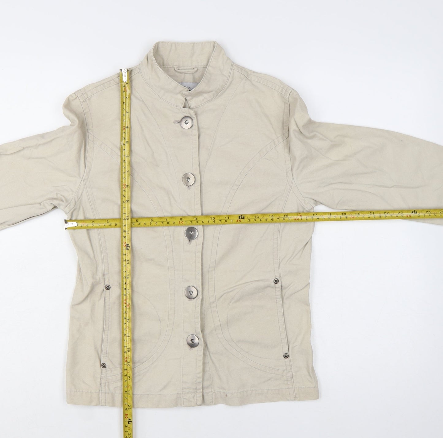 Editions Women's Beige Cotton Button-Up Jacket Size 10