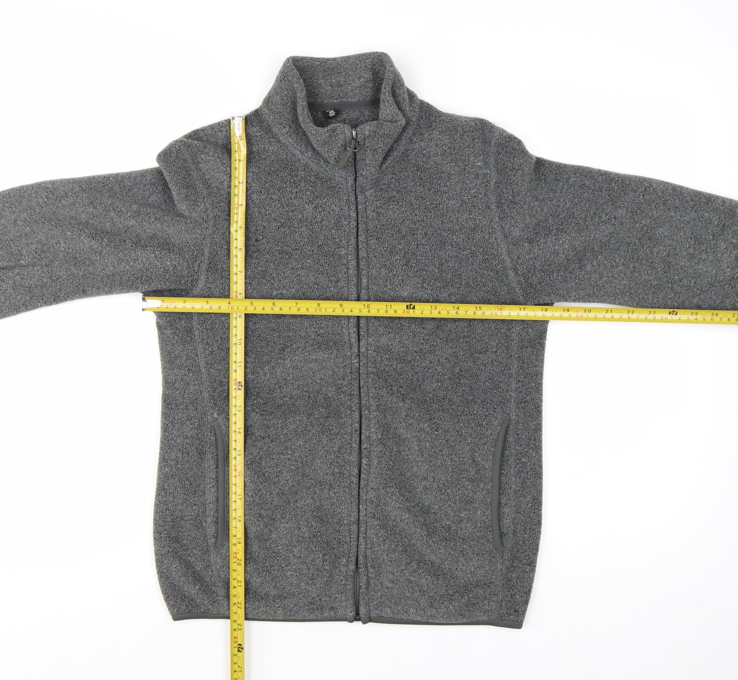 Uniqlo Men’s Grey Fleece Full Zip Lightweight Jacket Size 2XS