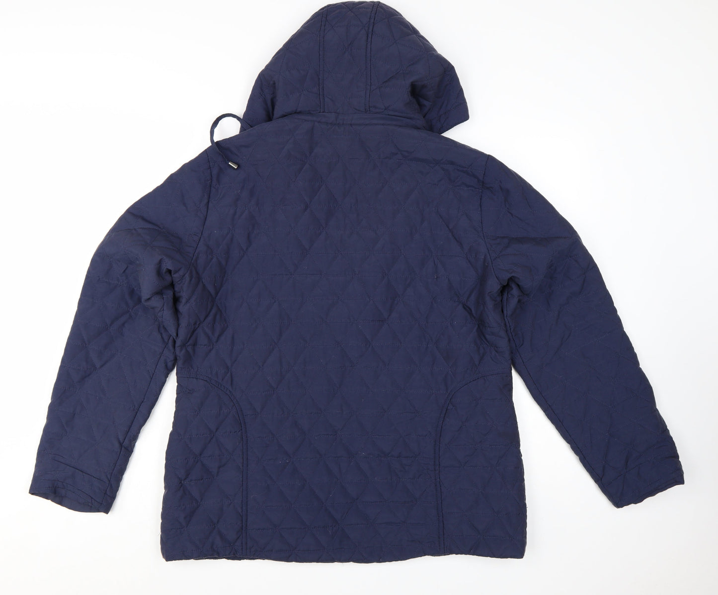 Cotton Traders Women Blue Quilted Hooded Jacket Size 16
