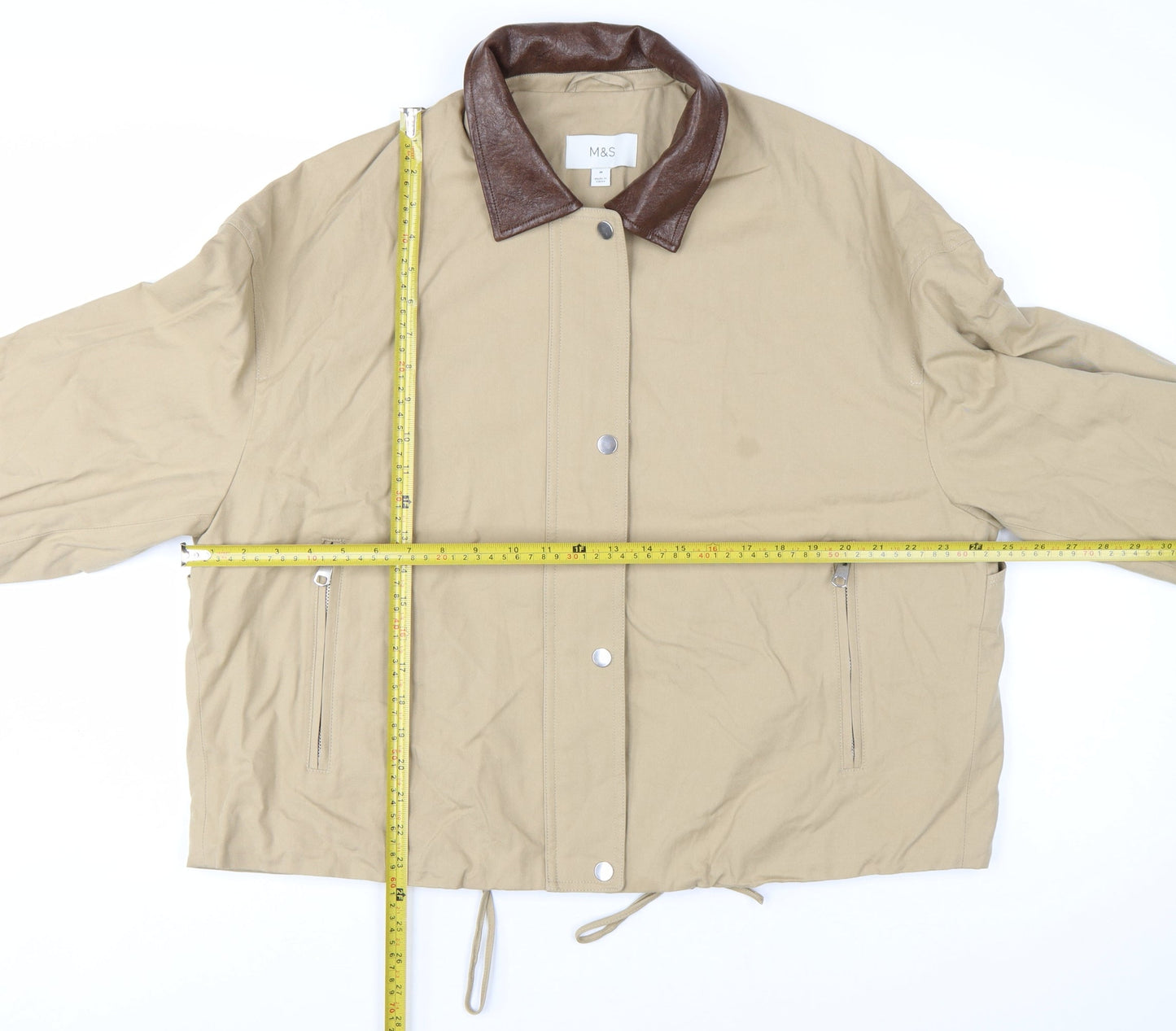 Marks and Spencer Women's Beige Twill Basic Jacket Size M