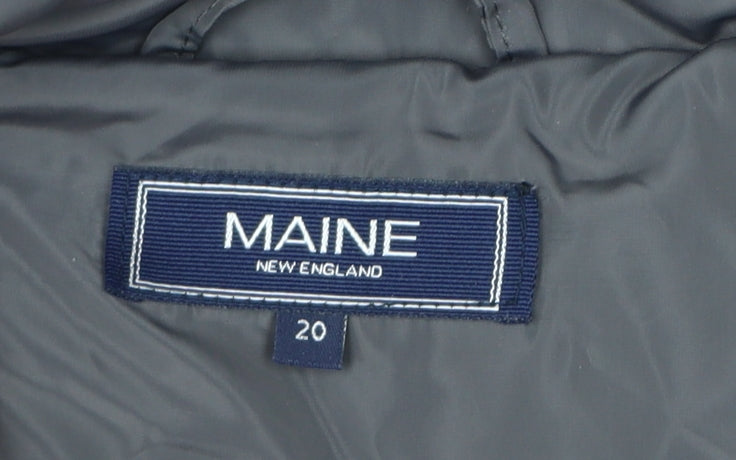 Maine New England Womens Grey Long Puffer Coat Size 20
