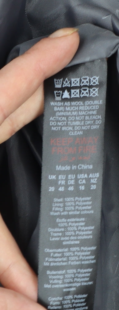 Maine New England Womens Grey Long Puffer Coat Size 20