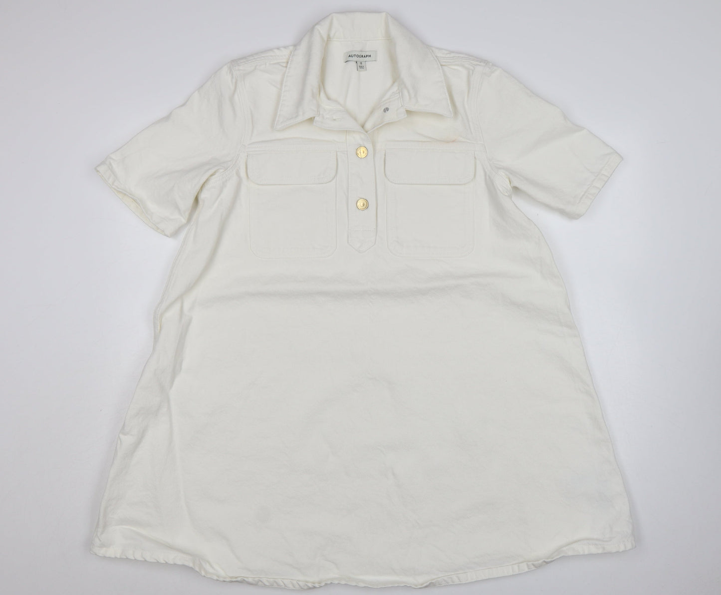 Marks and Spencer Women’s Ivory Cotton Shirt Dress Size 12