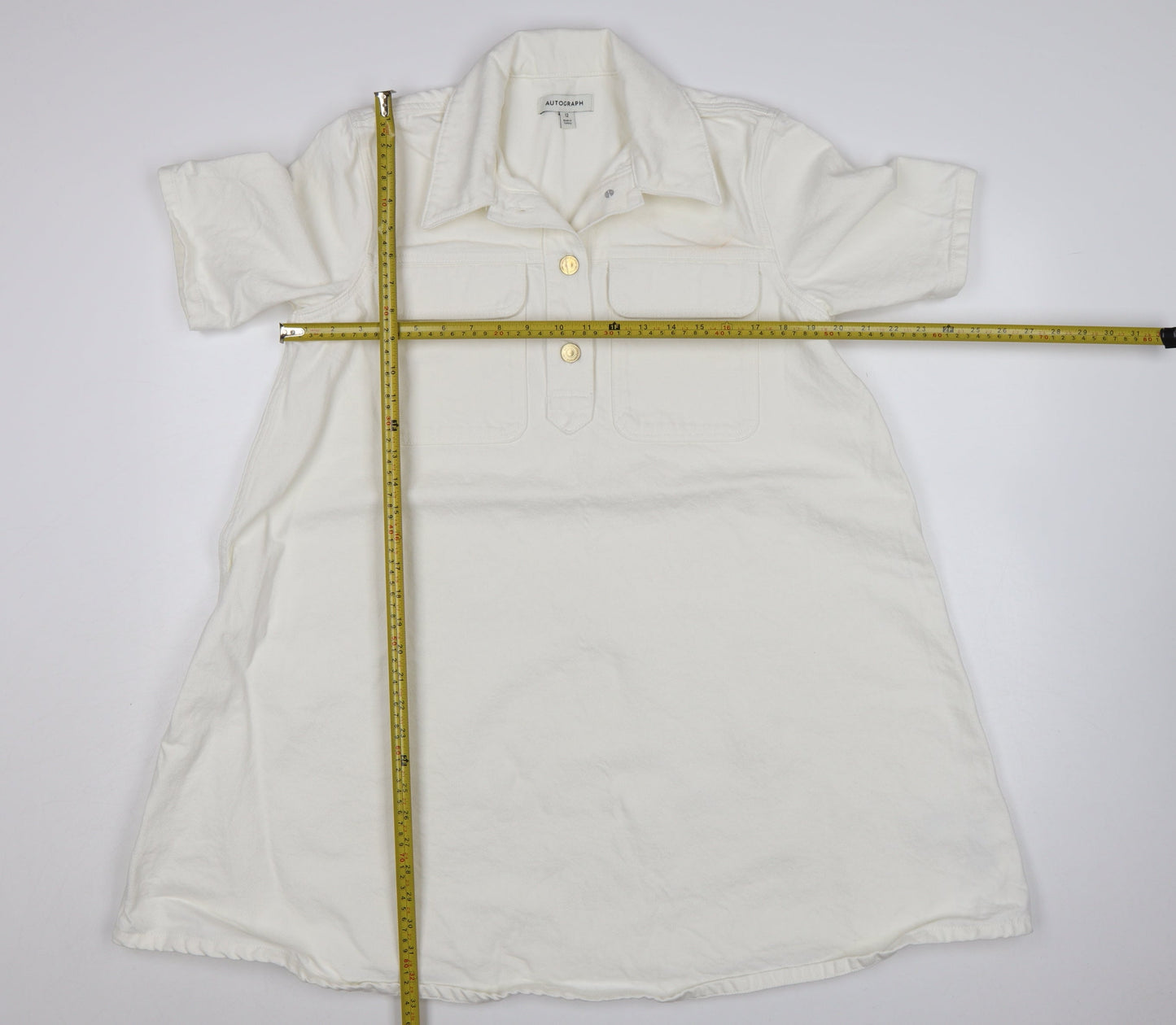 Marks and Spencer Women’s Ivory Cotton Shirt Dress Size 12