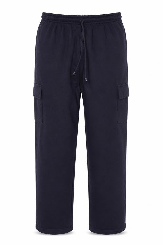 Pegasus Mens Black XL Cargo Fleece Trousers with Pockets