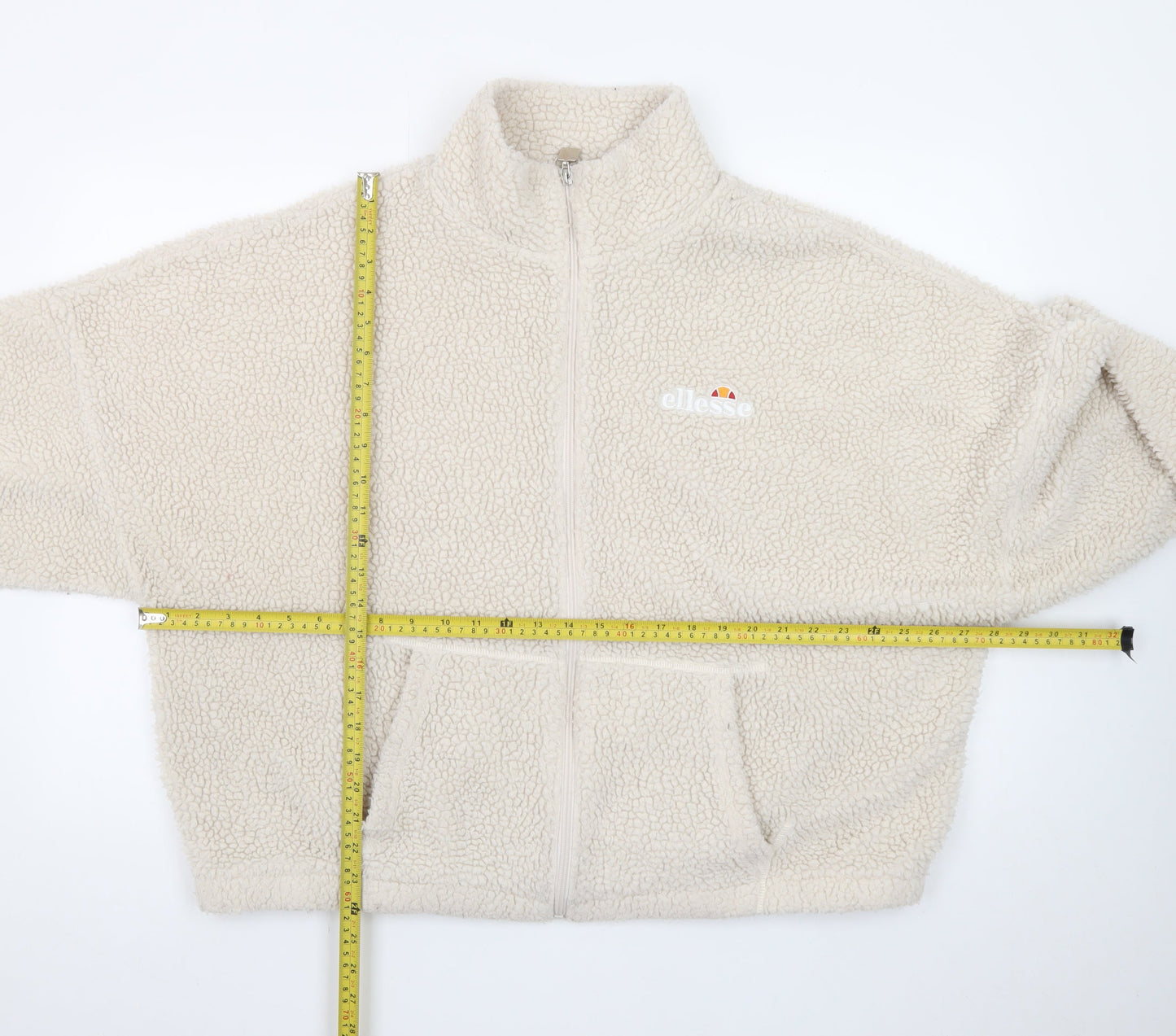 Ellesse Women's Beige Fleece Full Zip Jacket Size M