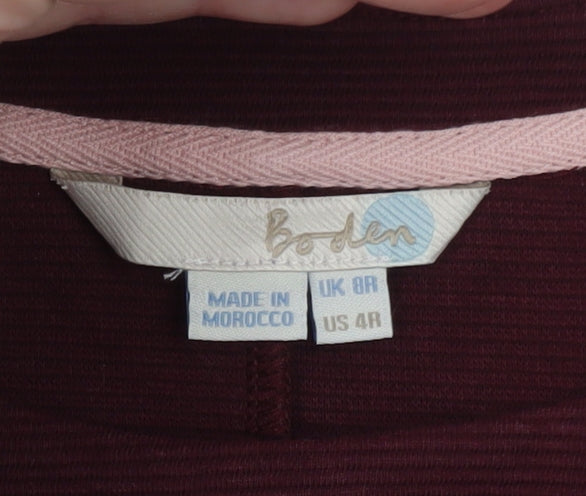 Boden Women’s Red Cotton Shift Dress Size 8 Long Sleeve
