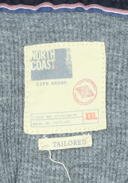 North Coast Men's Blue Check Flannel Button-Up Shirt 2XL