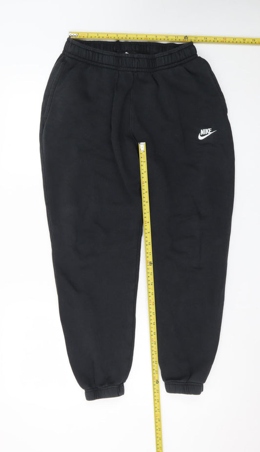 Nike Men Black Jogger Sweatpants Medium Regular Fit Fleece