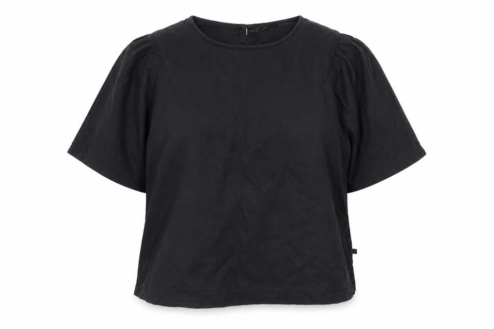 Superdry Women's Black Lyocell Short Sleeve Blouse Size 16
