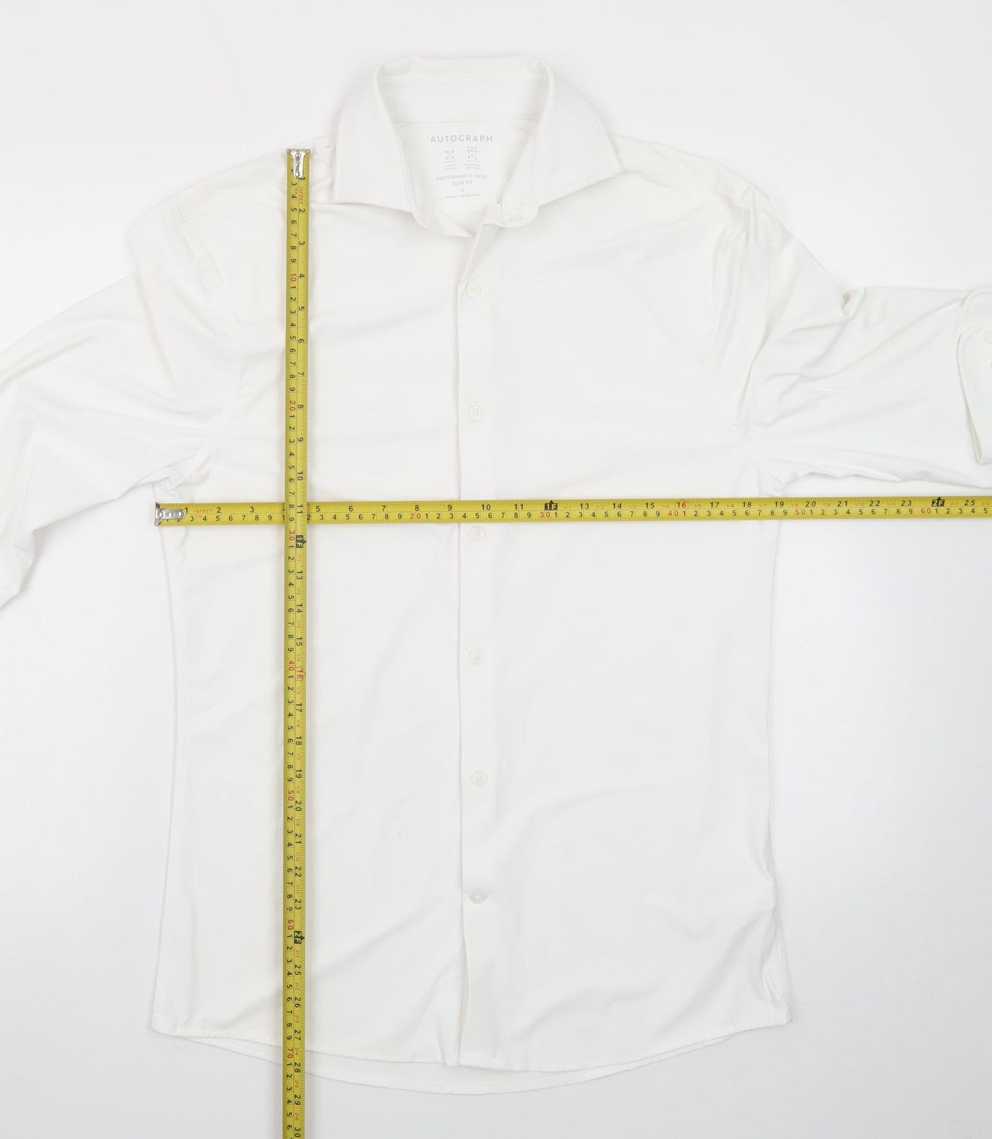 Marks and Spencer Autograph Men's White Small Long Sleeve Dress Shirt