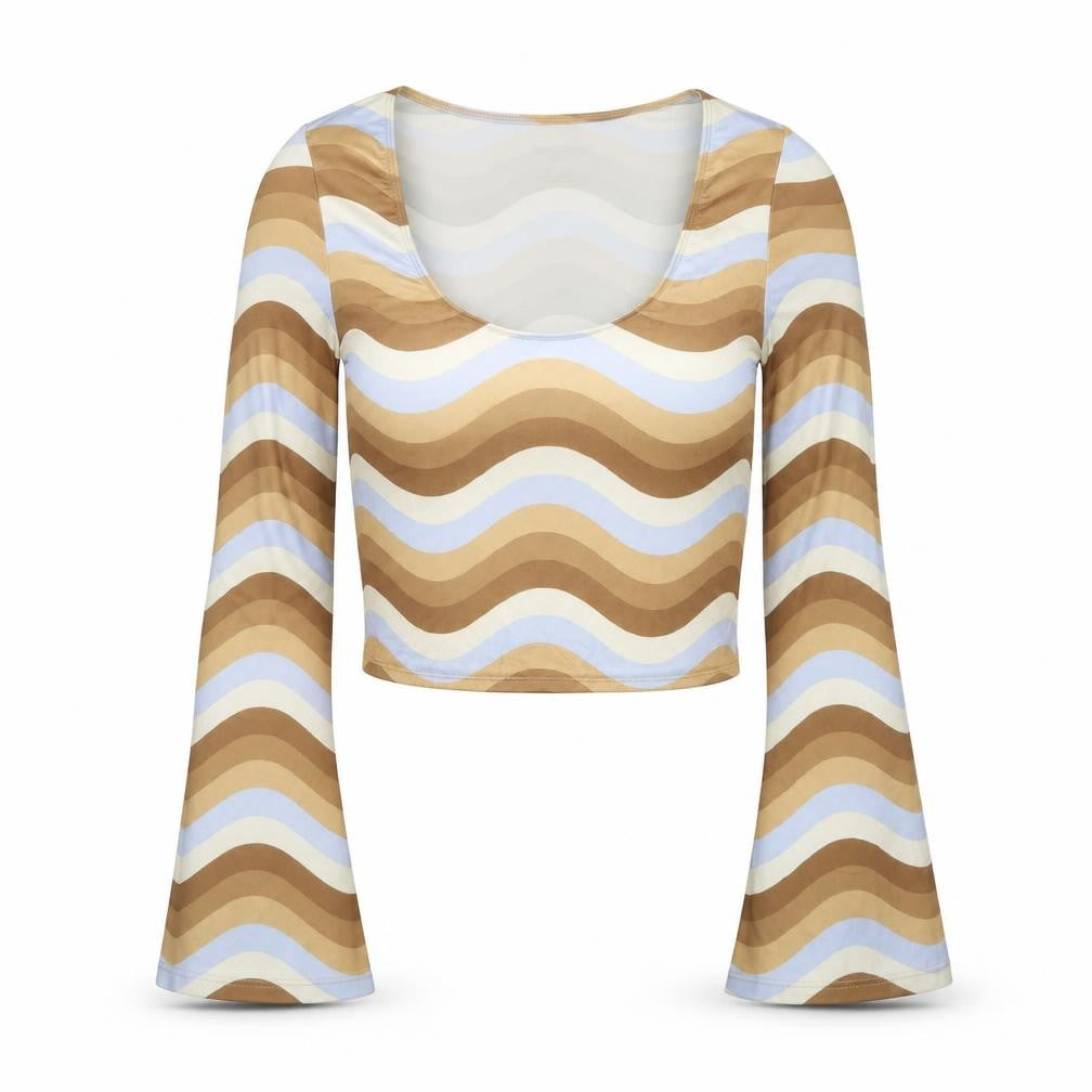 Social Tourist Women’s Multicoloured Cropped Long Sleeve Top M