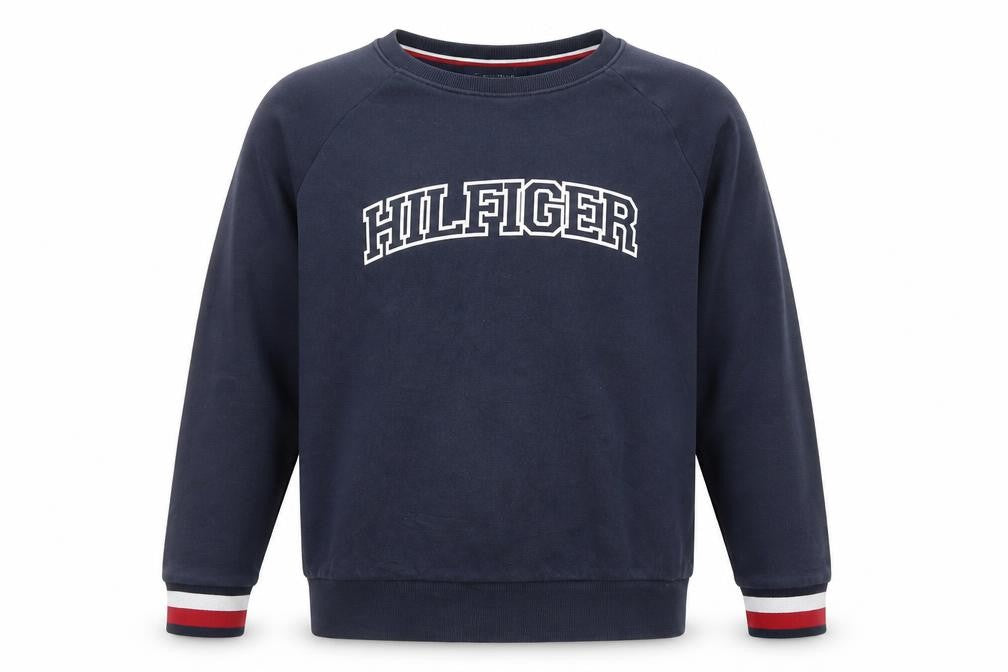 Tommy Hilfiger Men's Blue XL Pullover Sweatshirt Logo Crew Neck