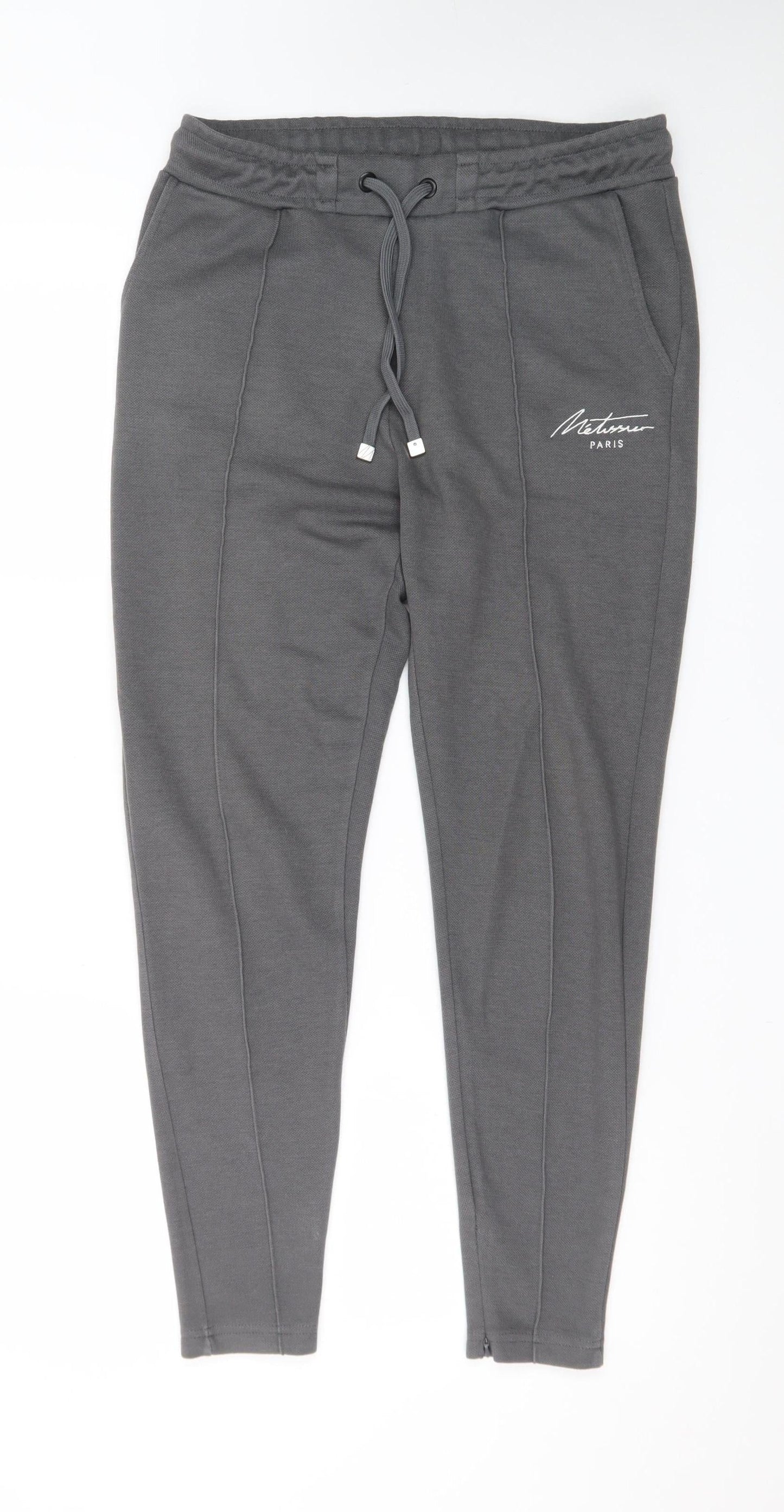 Métissier Paris Men Grey Slim Fit Jogger Trousers Size S