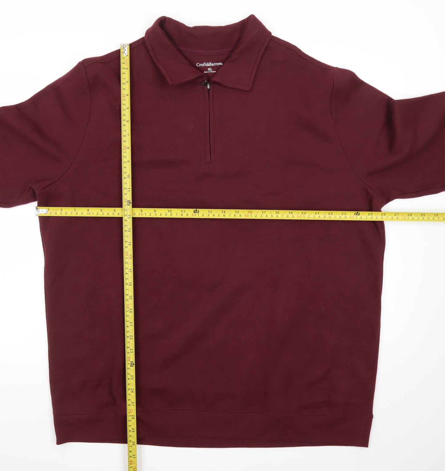 Croft & Barrow Men’s Red XL Collared 1/4 Zip Sweatshirt