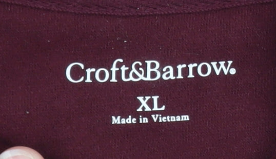 Croft & Barrow Men’s Red XL Collared 1/4 Zip Sweatshirt